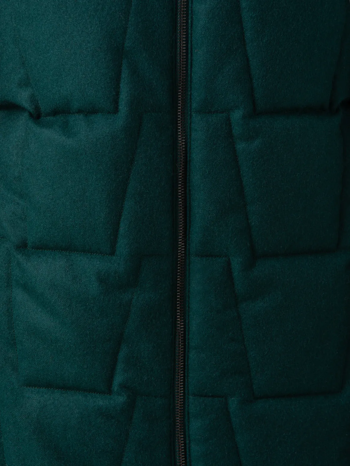 Cashmere Parka with Techno Trapezoid Quilt