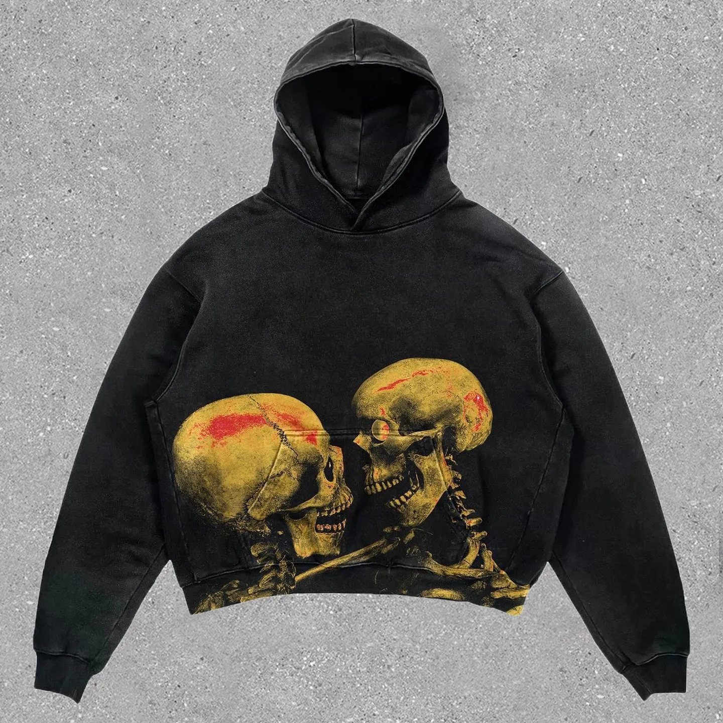 Casual Character Skull Vintage Hoodie