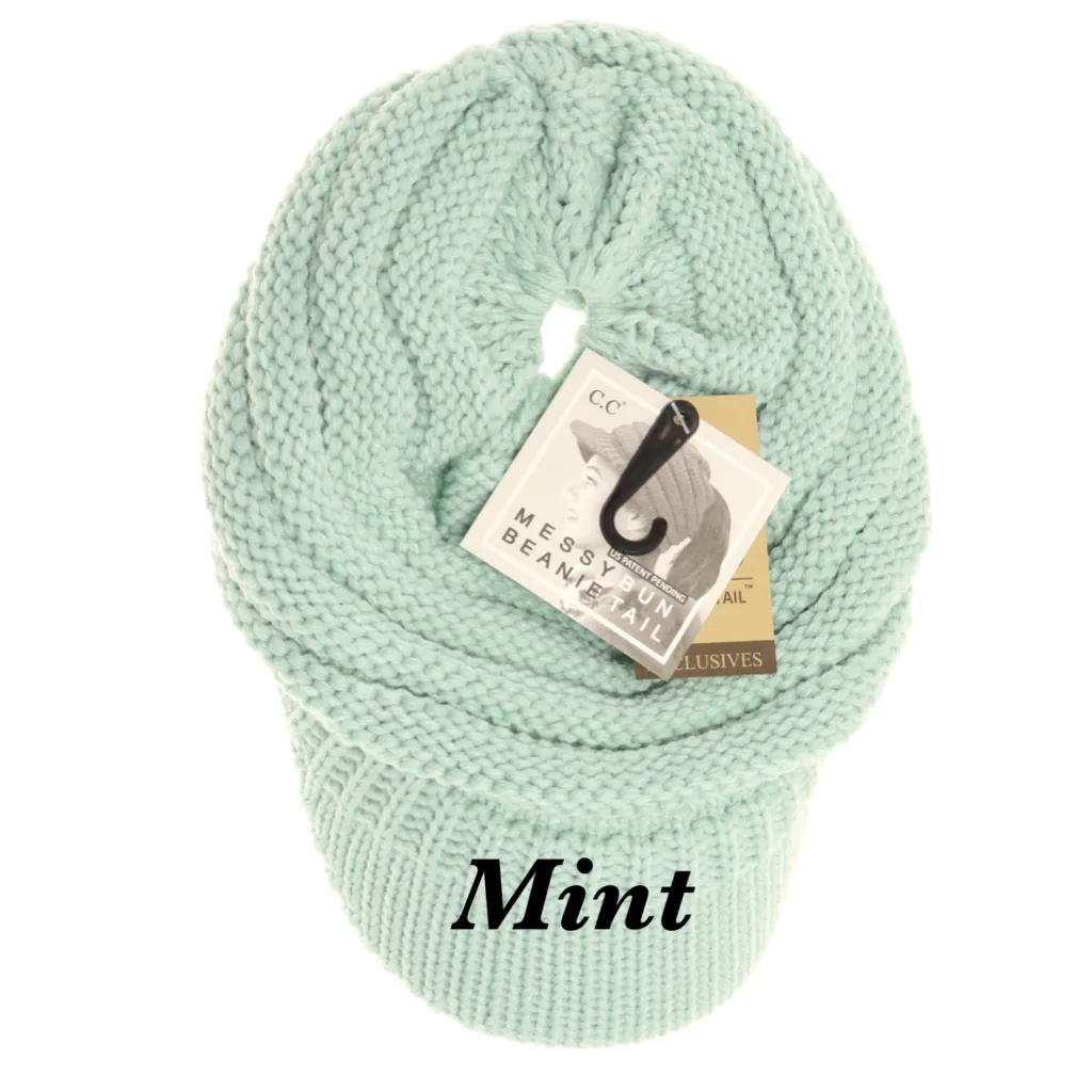 CC Knit Beanie Tail Brim Cap