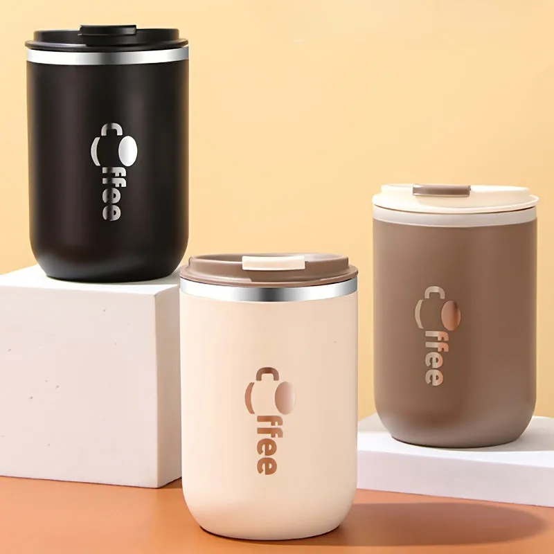 Cfee Insulated Stainless Steel Water Bottle 304 with Lid, Vacuum Sealed Coffee Mug, Oatmeal & Soup Container, Travel & Camping Tumbler - Multipurpose, Leakproof, Durable