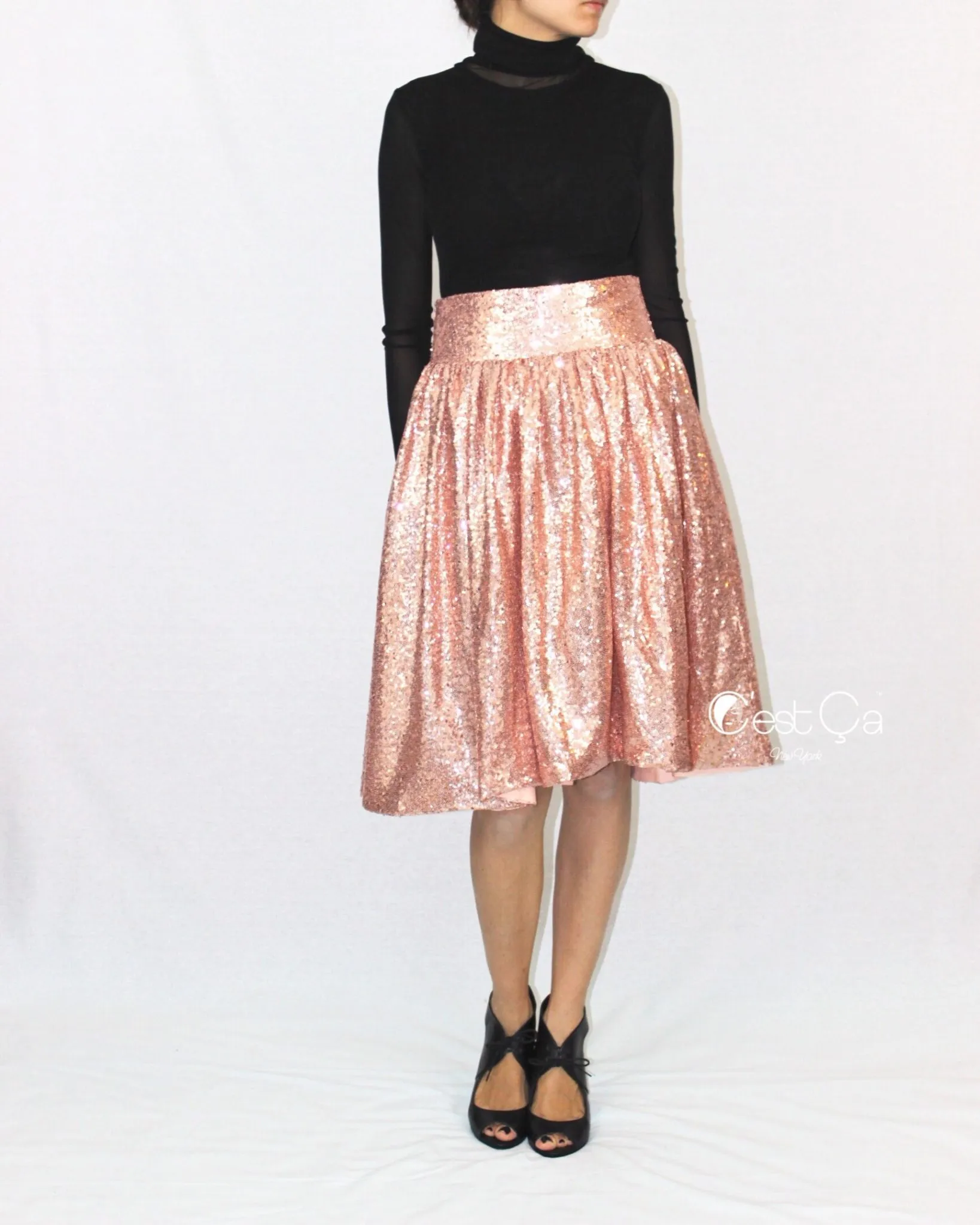 Charlotte Blush Pink Sequin Skirt