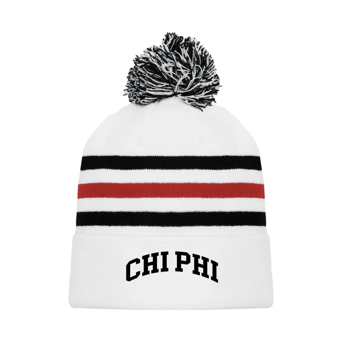 Chi Phi White Hockey Knit Beanie