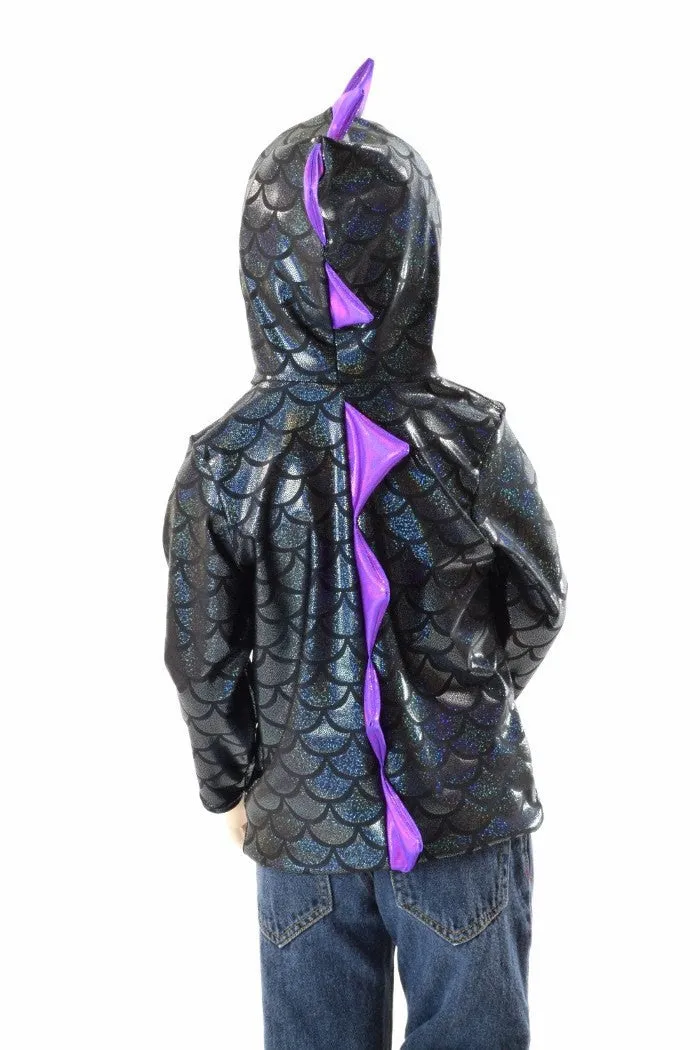 Childrens Black & Purple Dragon Hoodie