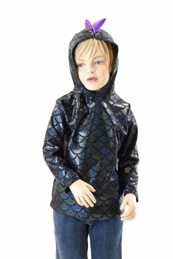 Childrens Black & Purple Dragon Hoodie