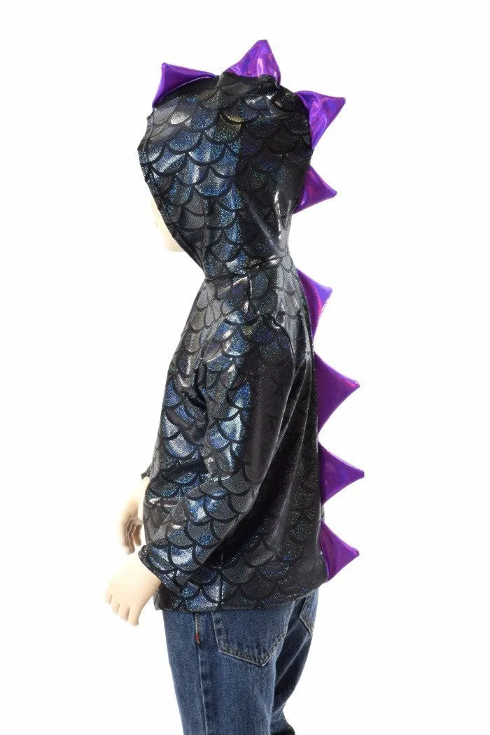 Childrens Black & Purple Dragon Hoodie