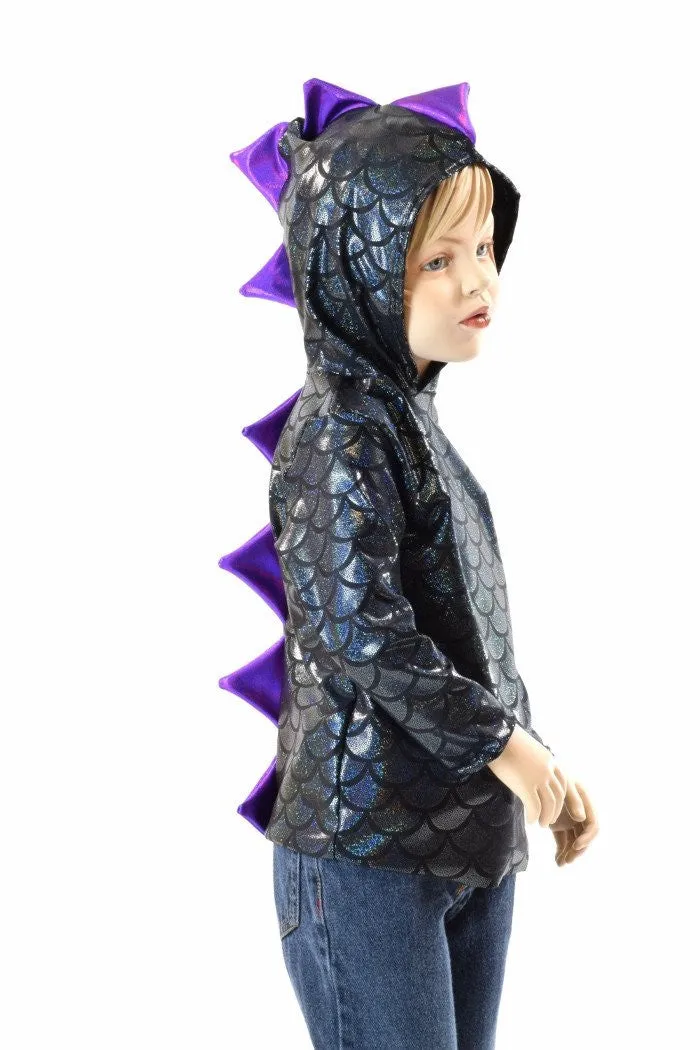 Childrens Black & Purple Dragon Hoodie