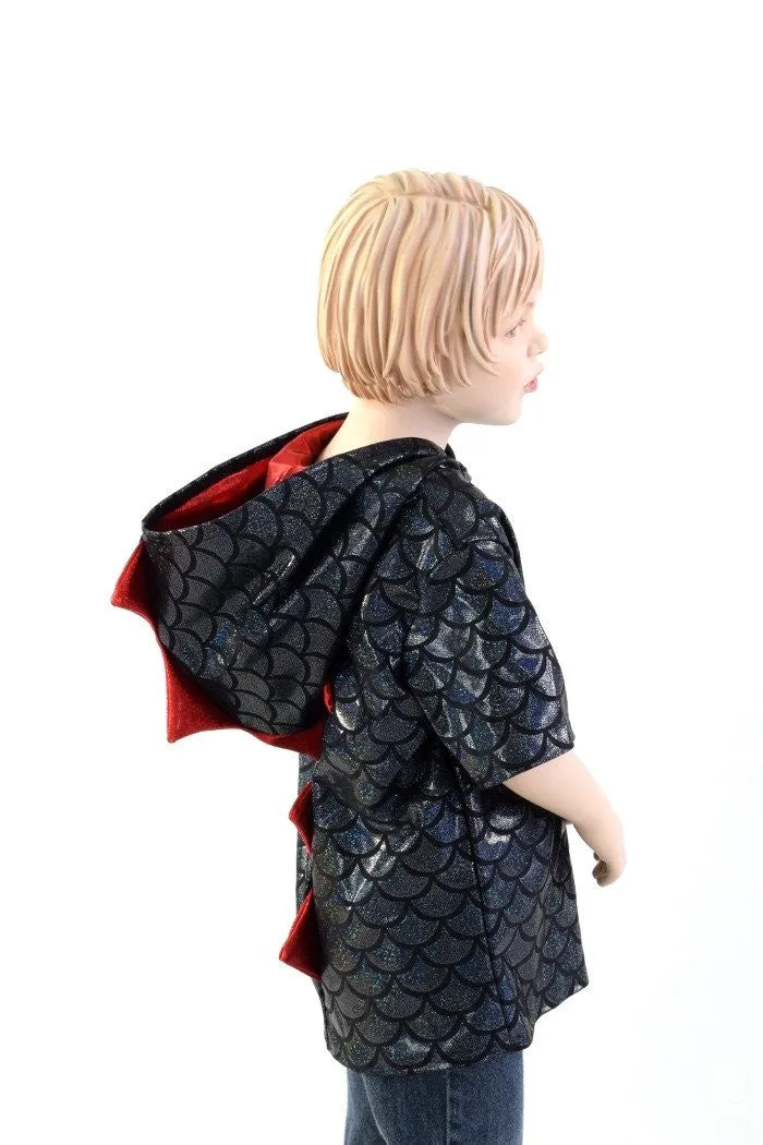 Childrens Black & Red Dragon Hoodie