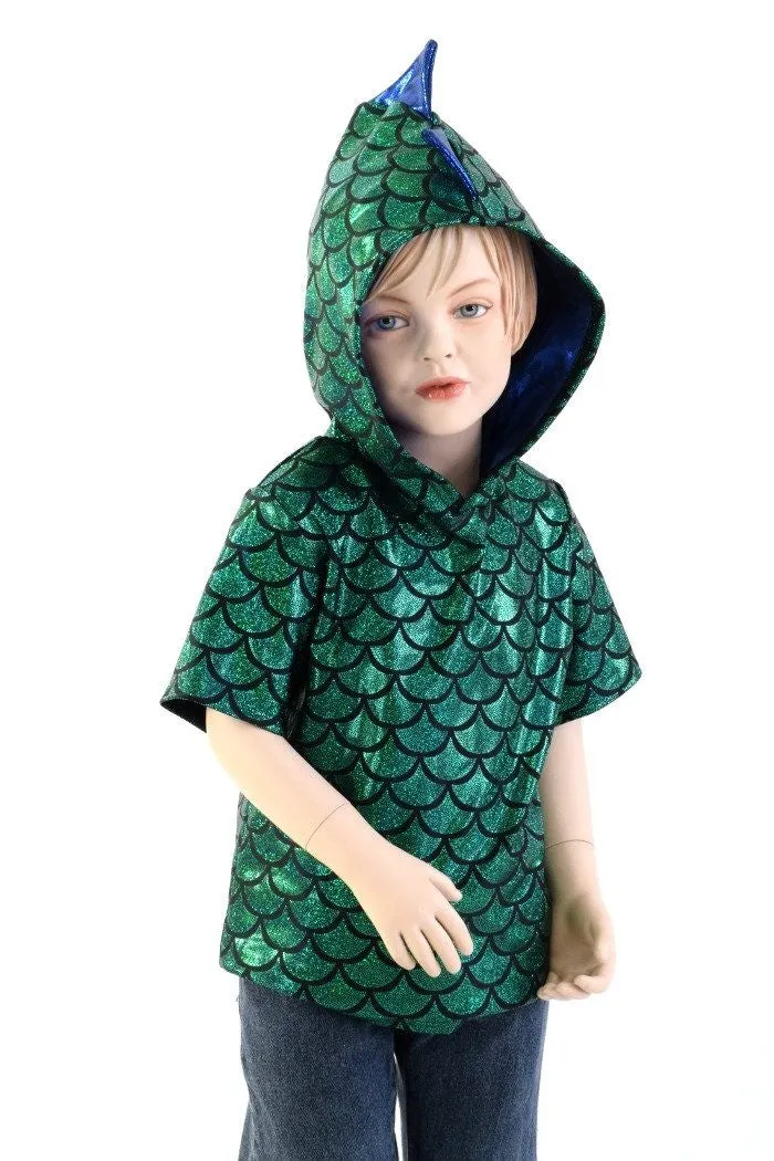 Childrens Green & Blue Dragon Hoodie