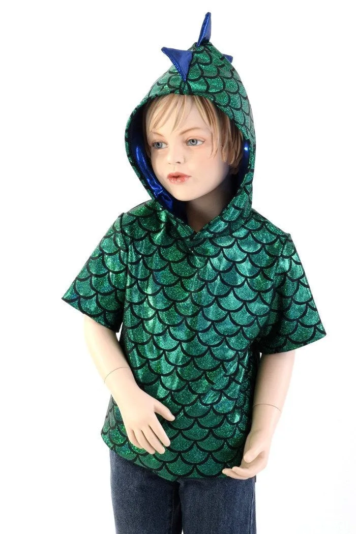 Childrens Green & Blue Dragon Hoodie