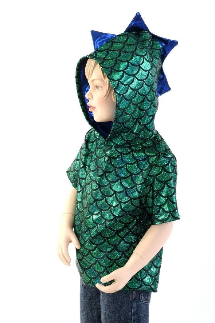 Childrens Green & Blue Dragon Hoodie