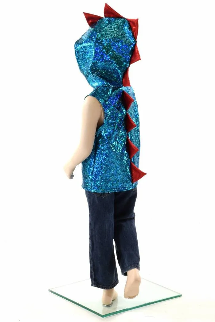 Childrens Turquoise & Red Dragon Hoodie