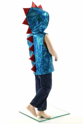 Childrens Turquoise & Red Dragon Hoodie