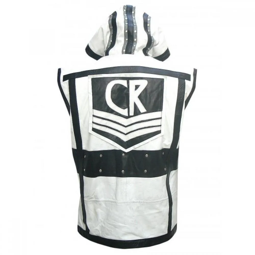 Cody Rhodes Signature Black & White Leather Vest with Hoodie