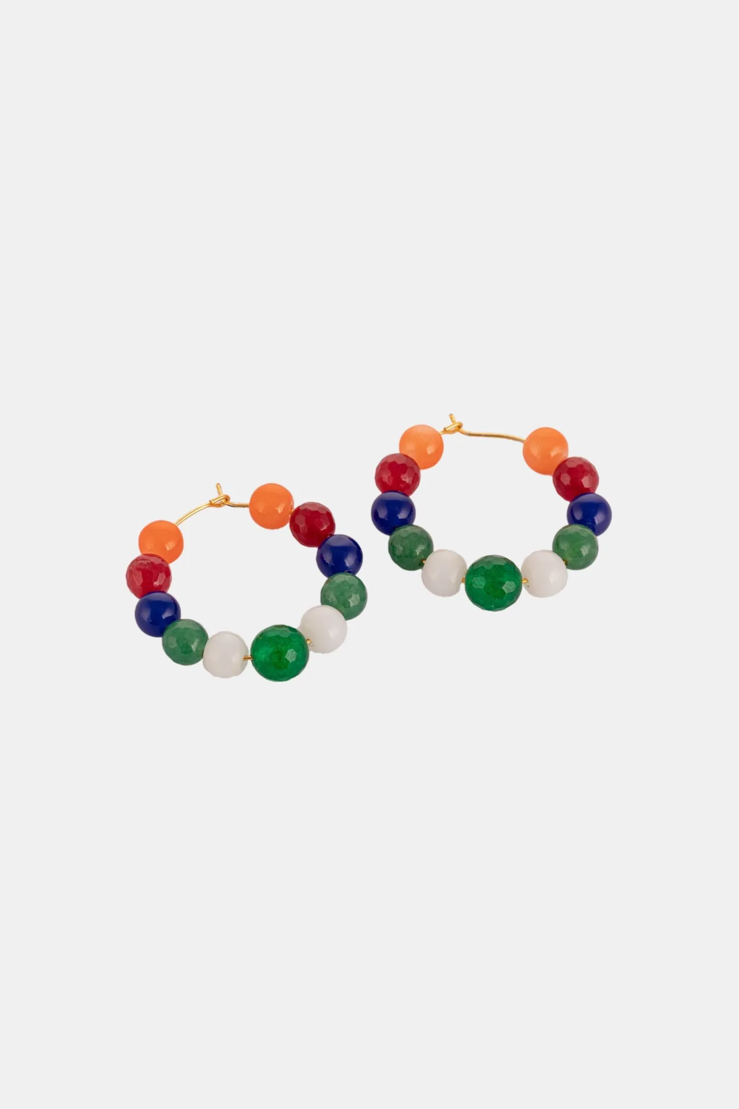 Coloured Honeycomb Stones Hoop Earrings