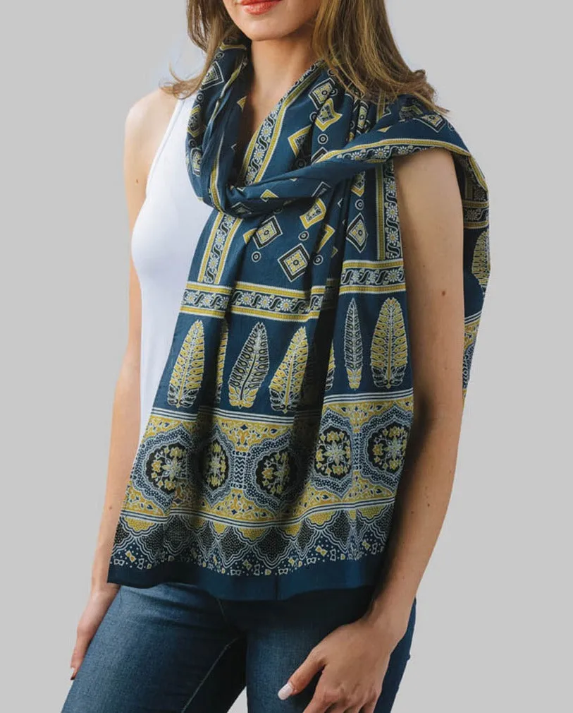 Cotton Handmade Block Print Scarf