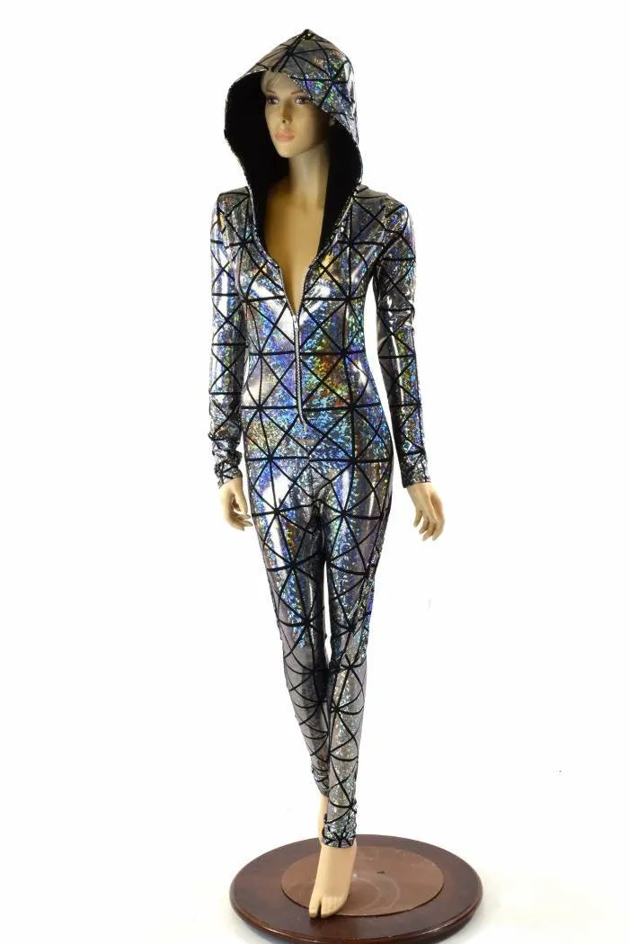 Cracked Tiles Zipper Catsuit