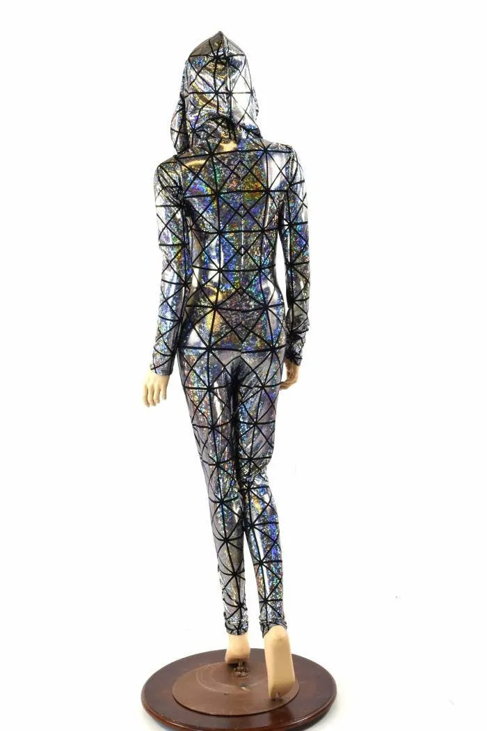 Cracked Tiles Zipper Catsuit