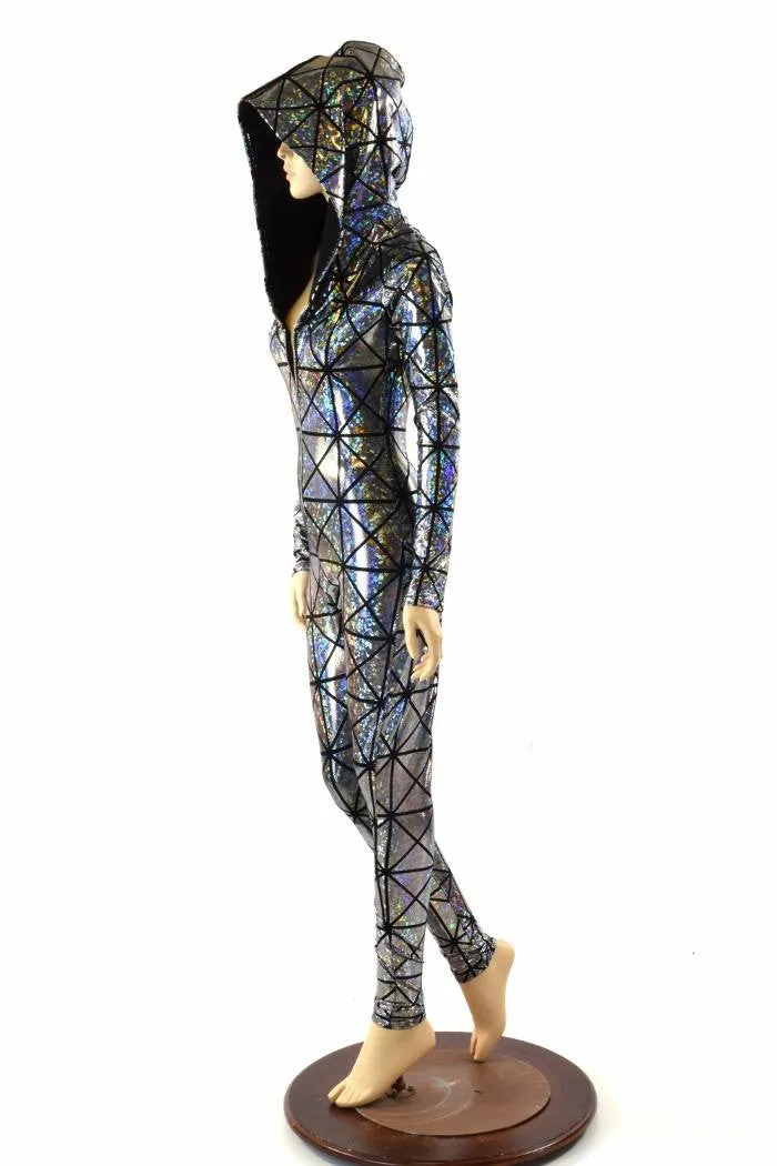 Cracked Tiles Zipper Catsuit