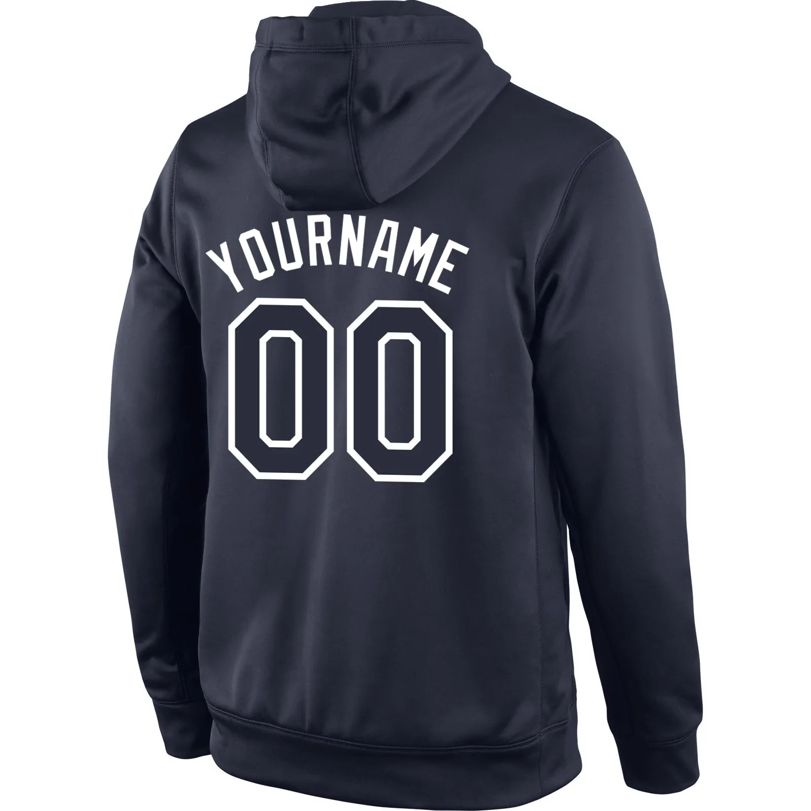 Custom Stitched Navy Navy-White Sports Pullover Sweatshirt Hoodie