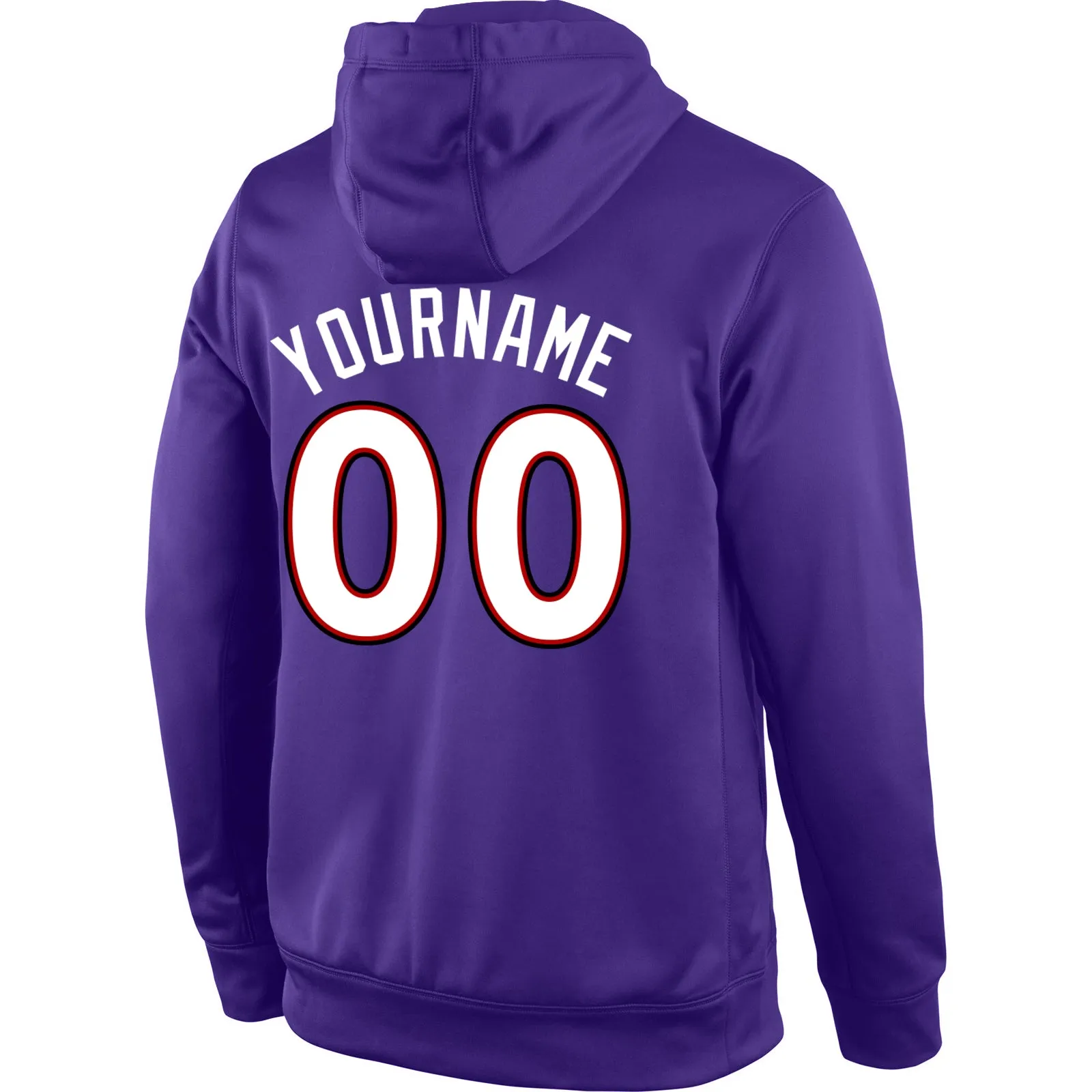 Custom Stitched Purple White-Red Sports Pullover Sweatshirt Hoodie