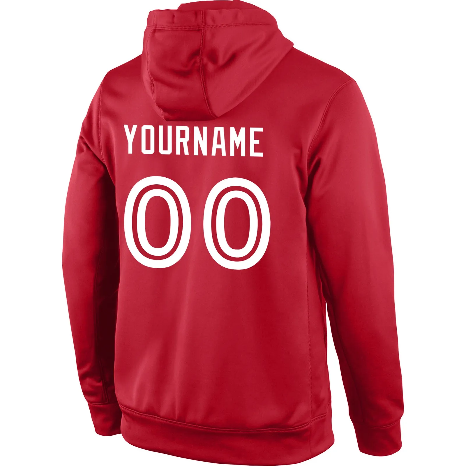 Custom Stitched Red White Sports Pullover Sweatshirt Hoodie