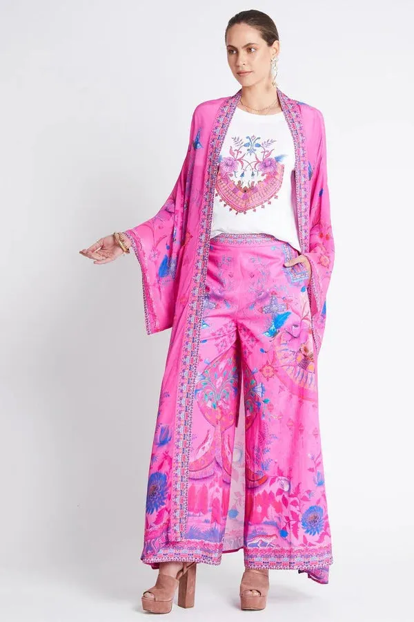 Czarina Pink Dream Silk Kimono Robe