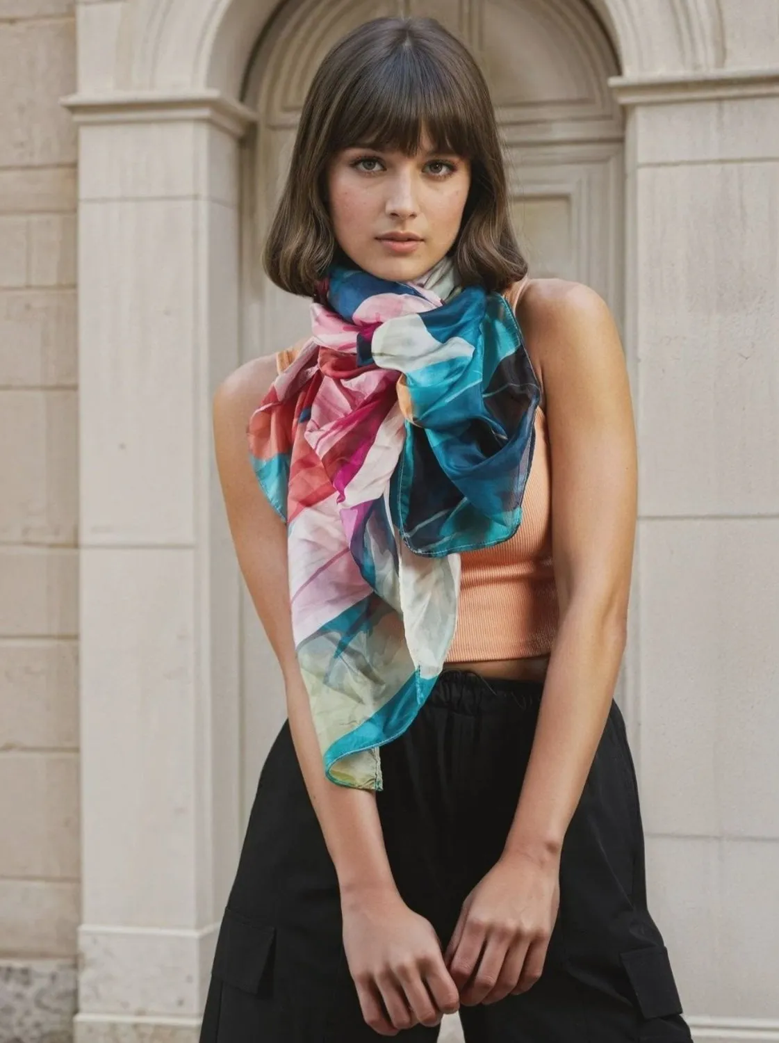 Daisy Silk Scarf