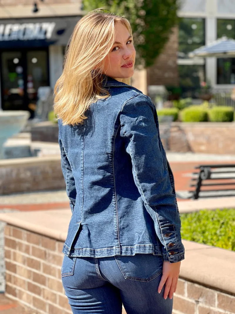 Dear John Minah Denim Blazer Jacket - Blue Ridge