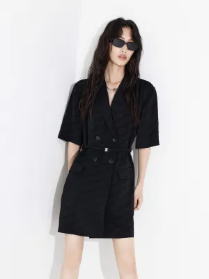 Double Breasted Blazer Dress with Belt