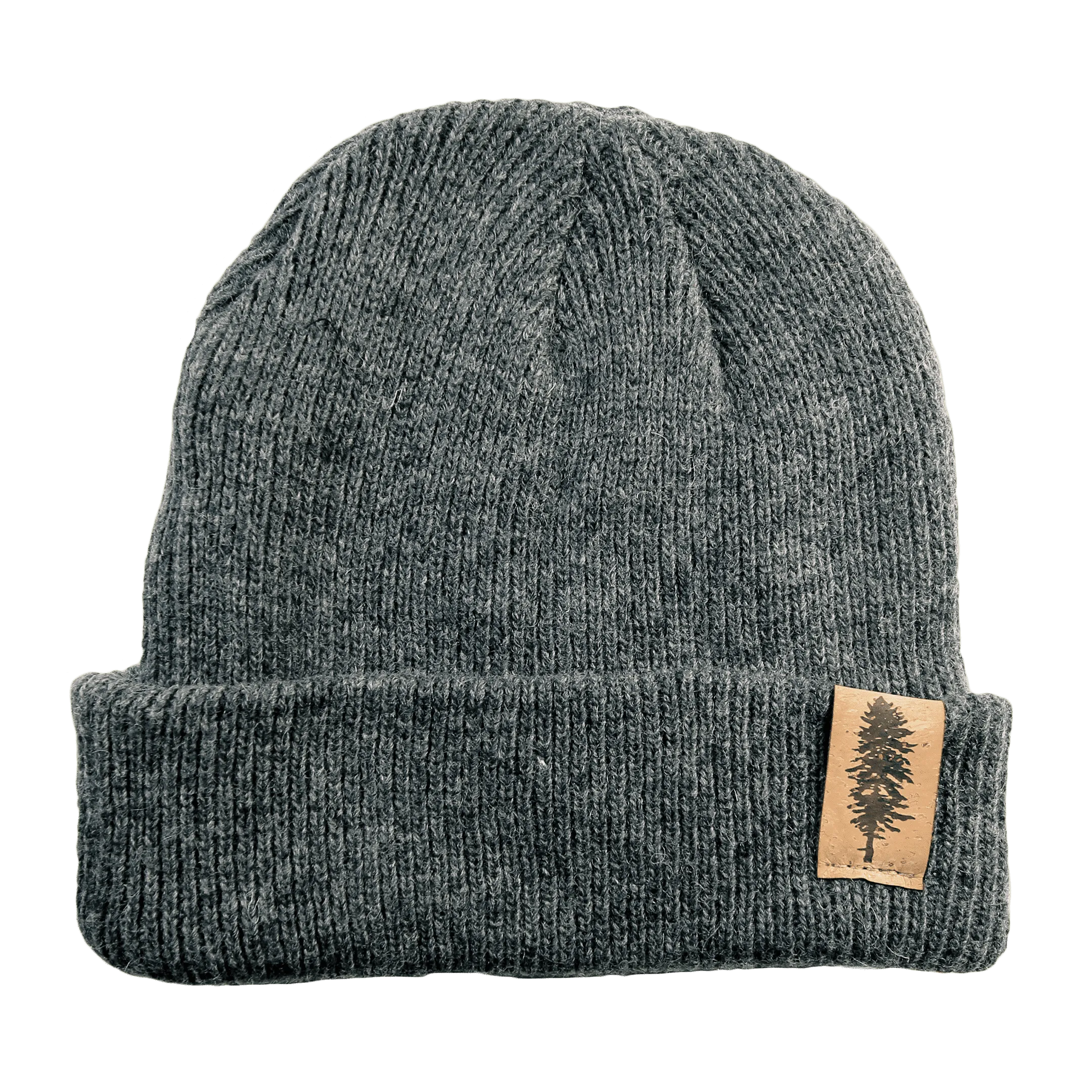 Doug Fir 100% Merino Wool   Cork Beanie | Charcoal