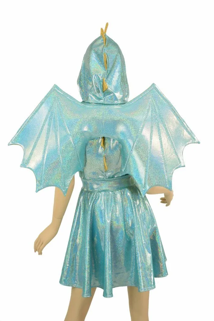 Dragon Hoodie Skater Dress with Wireless Wings