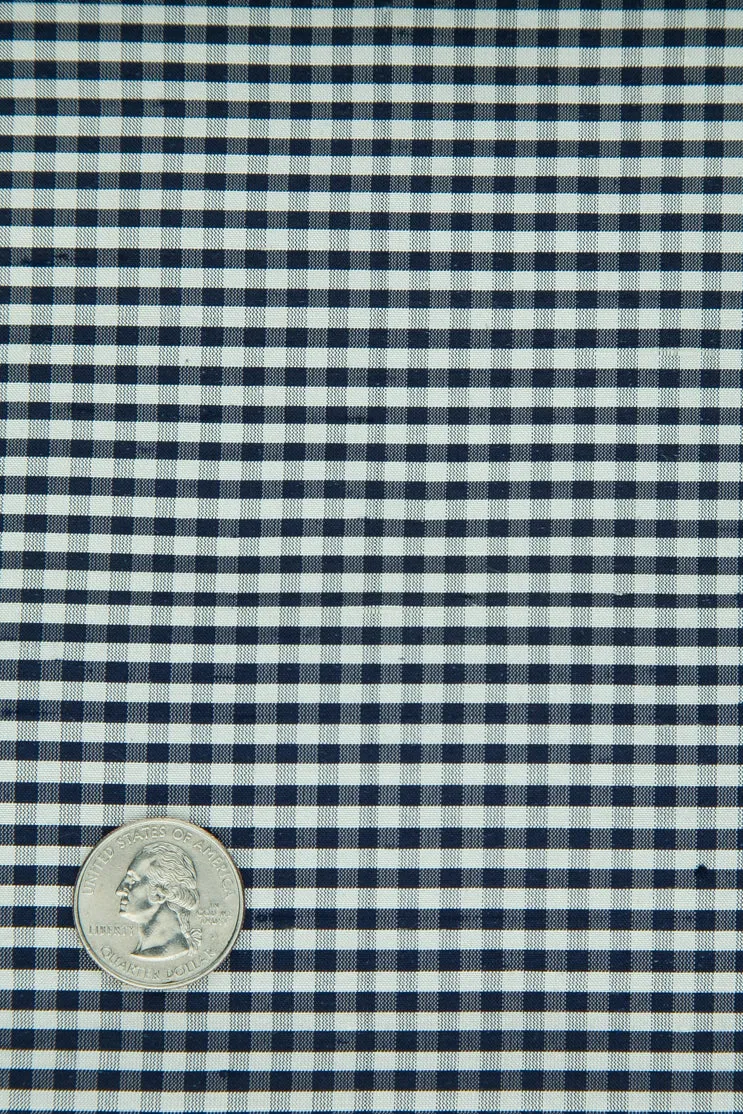 Dress Blues Gingham Shantung 638 Fabric