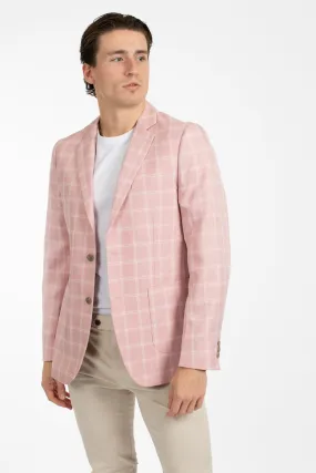 Dusty Pink Check Patch Pocket Blazer