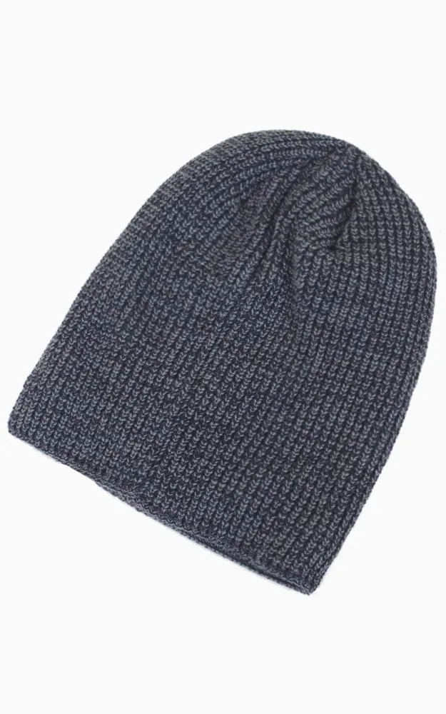 EAH8920 Two Tone Knit Slouchy Beanie