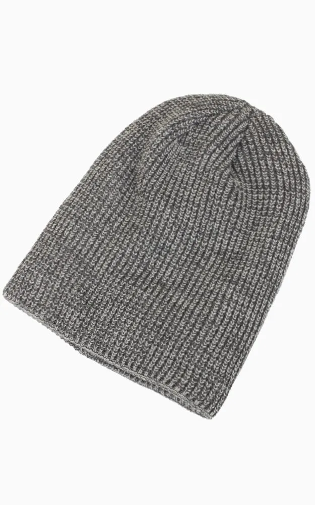 EAH8920 Two Tone Knit Slouchy Beanie