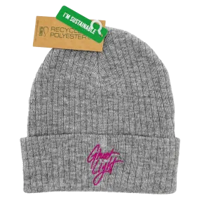 Embroidered Grey Beanie