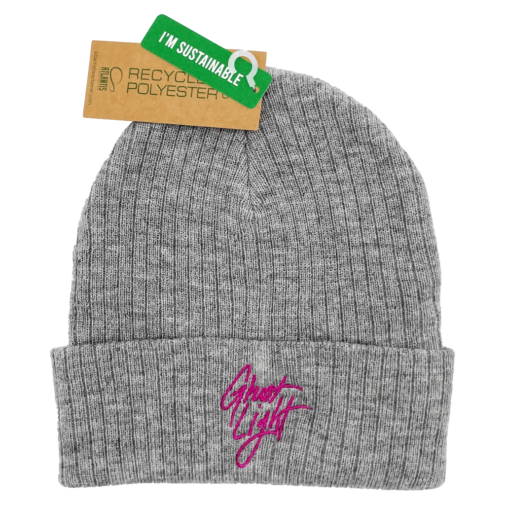 Embroidered Grey Beanie