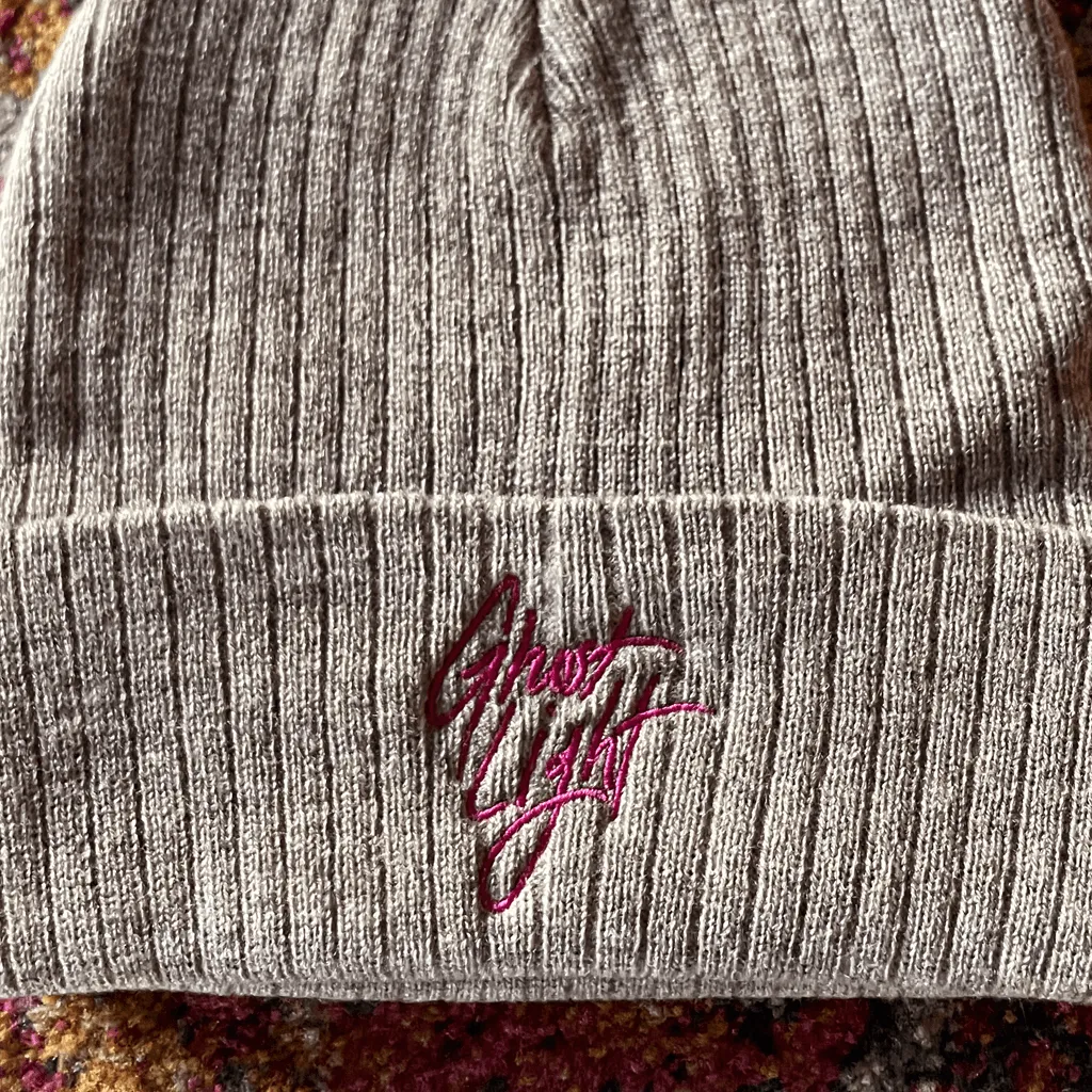 Embroidered Grey Beanie