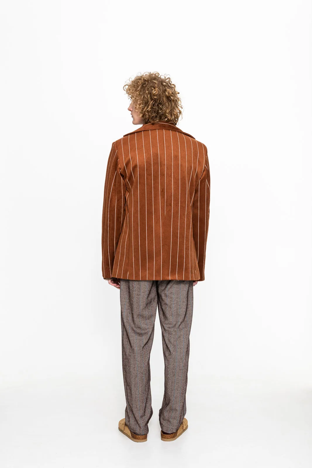 Enrico Blazer Striped Brown