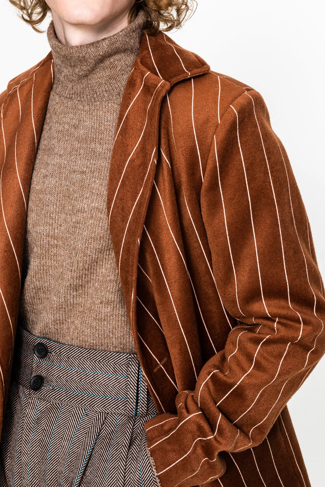 Enrico Blazer Striped Brown