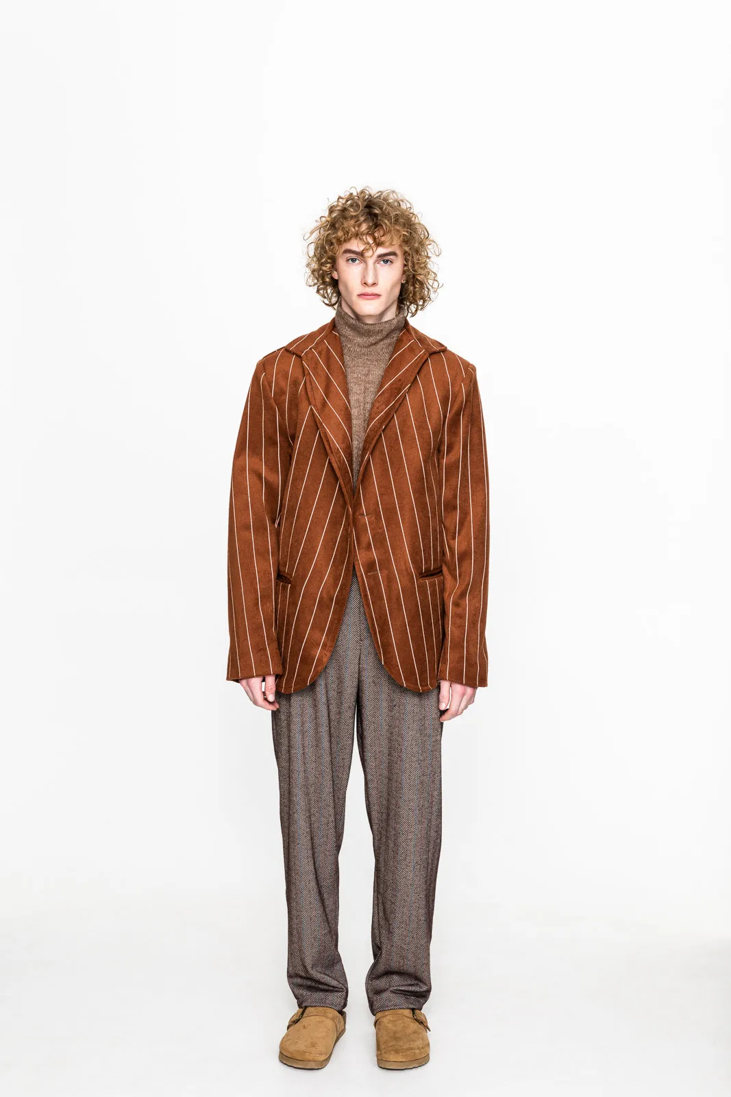 Enrico Blazer Striped Brown