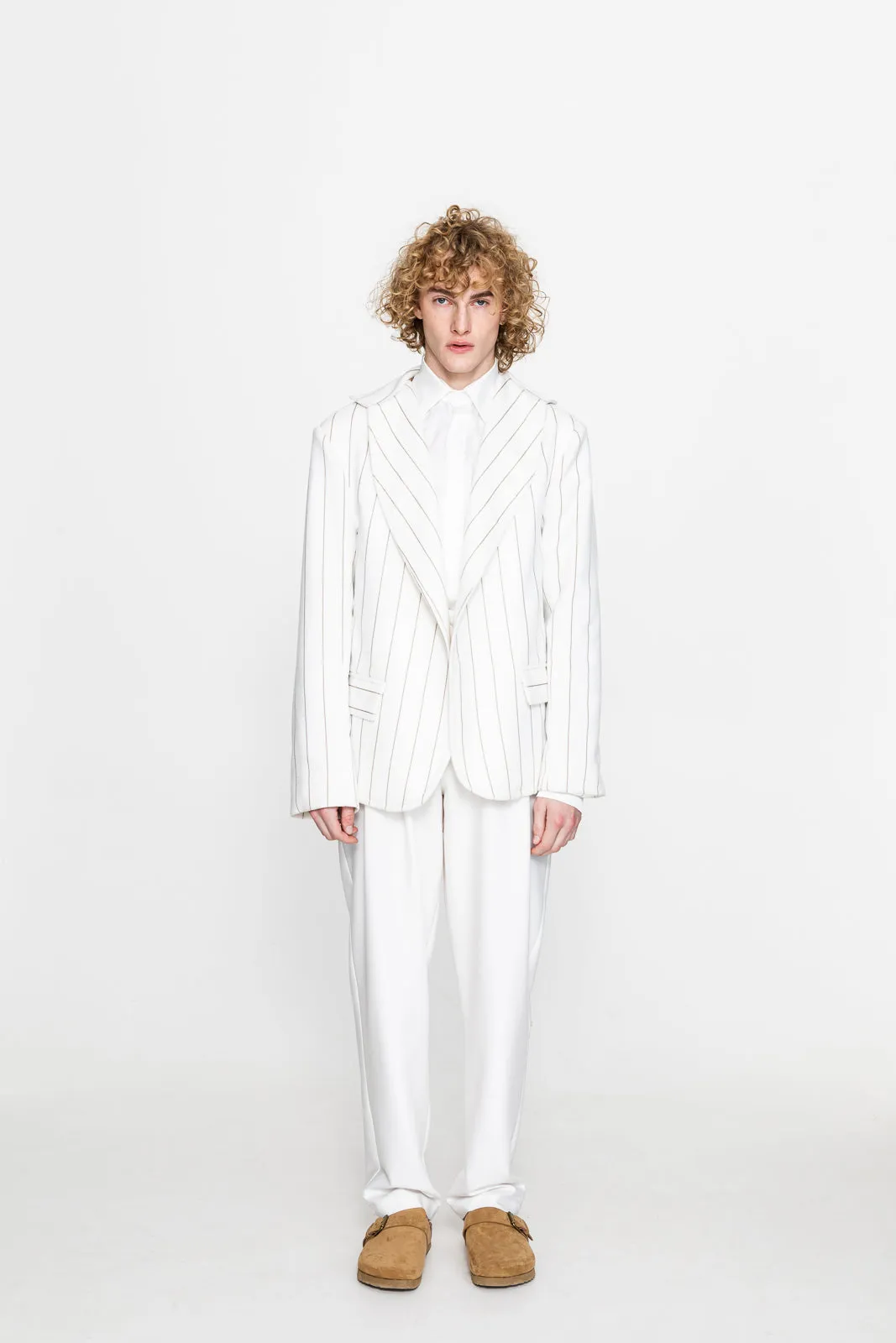 Enrico Blazer Striped White