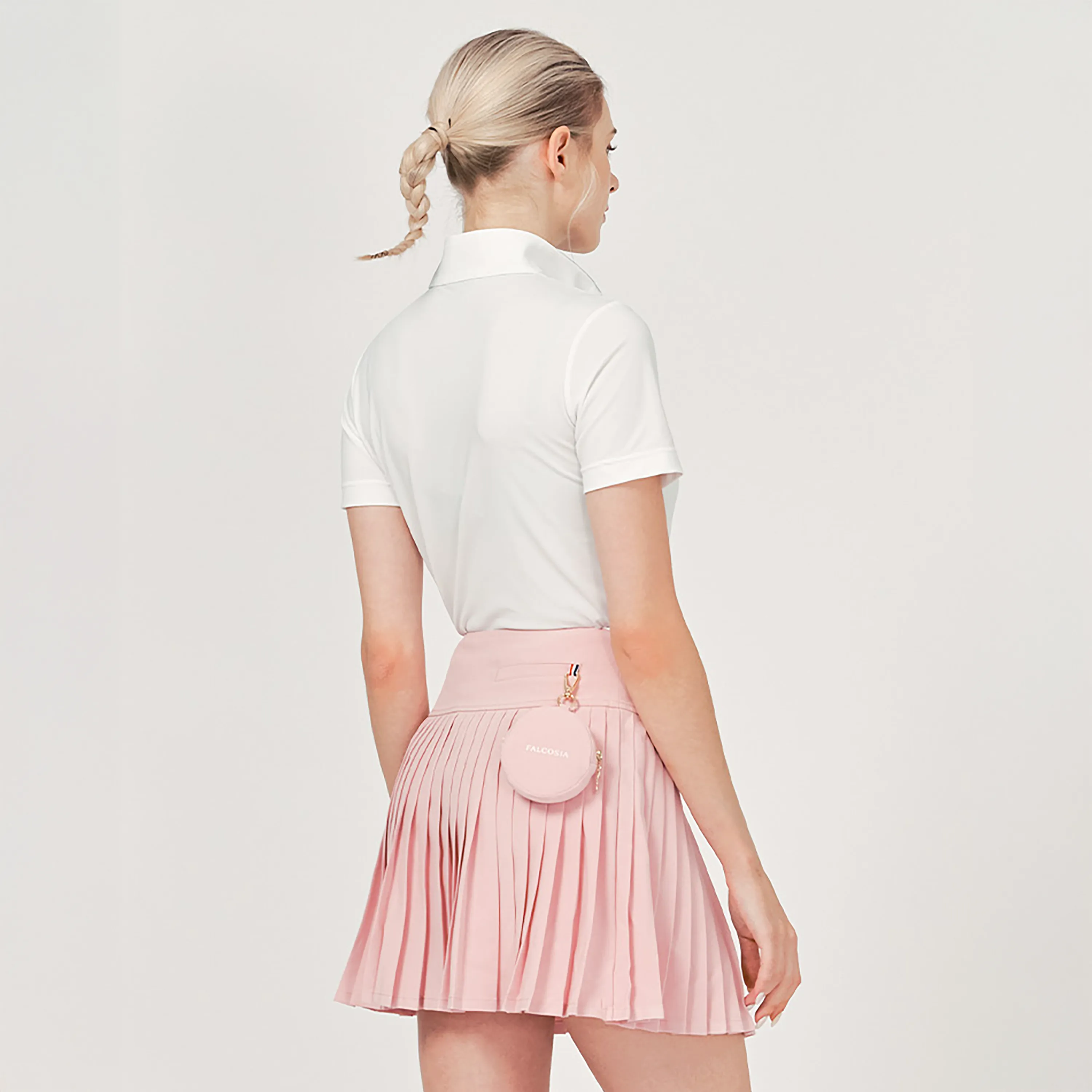 Falcosia Pleated Skirt-Pink