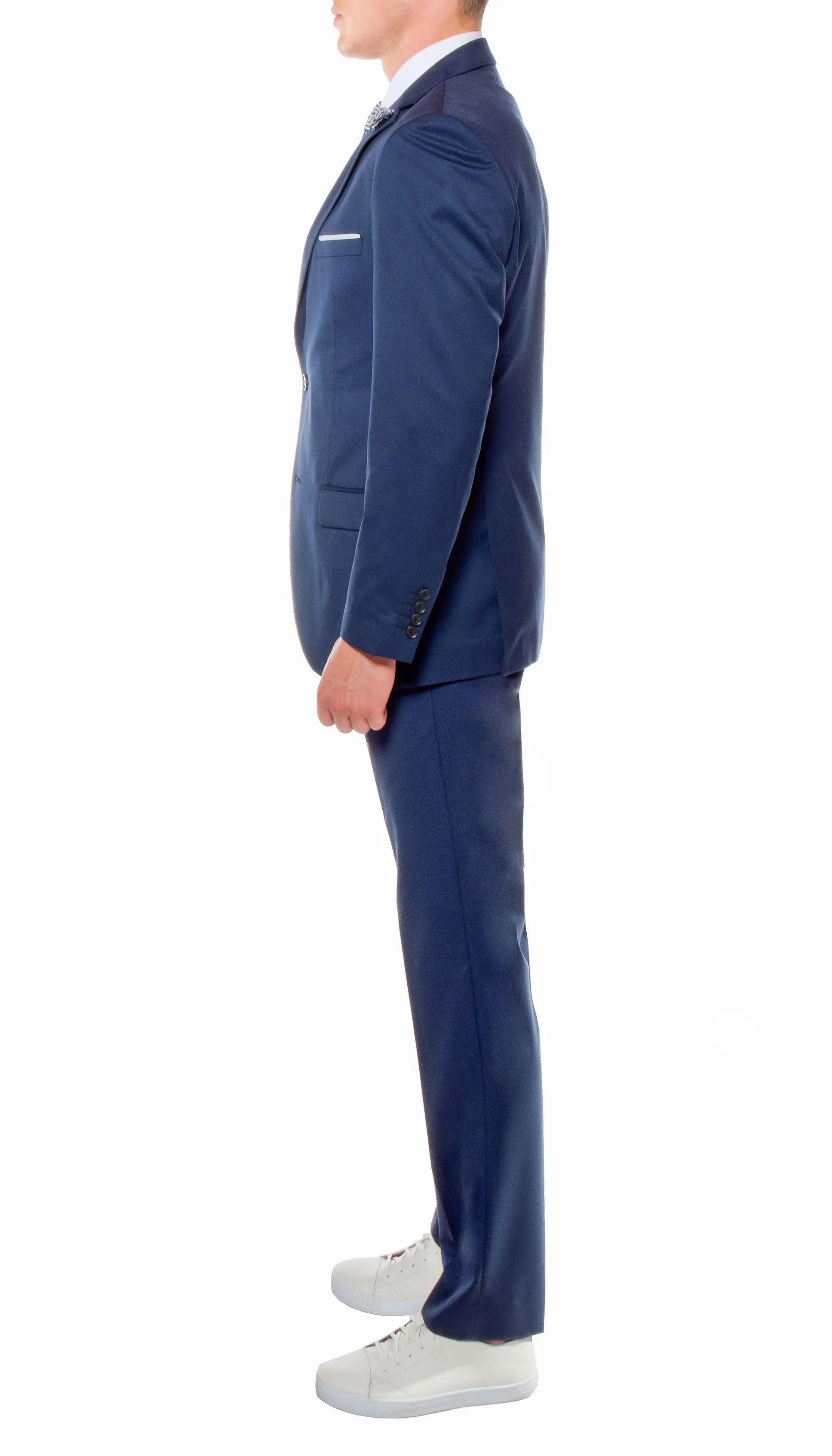 Ferrecci Mens Savannah Navy Slim Fit 3 Piece Suit