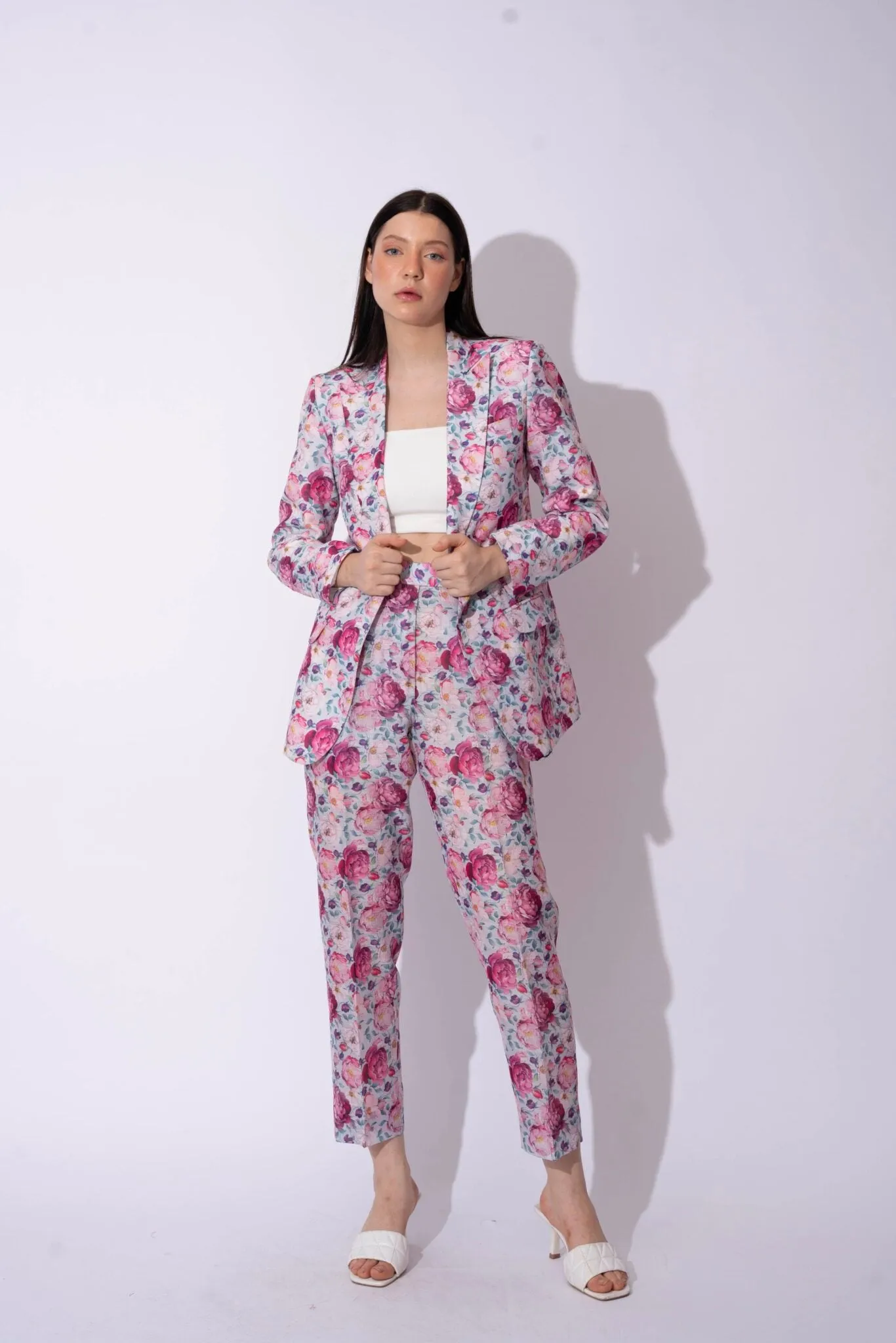 Floral Linen Pantsuit