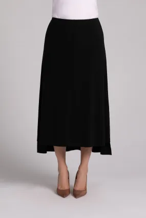 Flounce A-Line Midi Skirt | Black