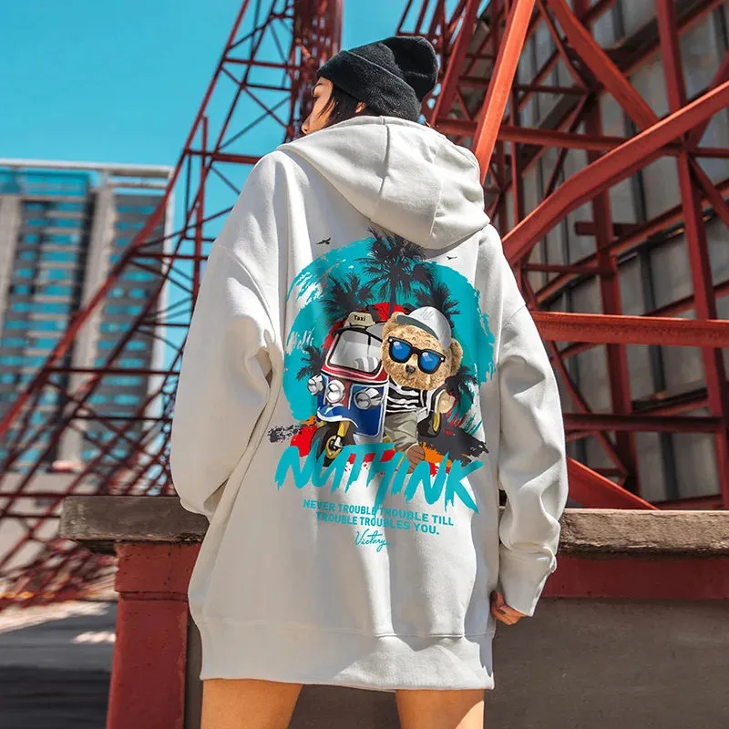 Flytonn-90s streetwear -Funny Vacation Bear Graphic Printed Hoodies For Men Streetwear Hip Hop Clothing Fleece Hooded Sweatshirts Y2K Pullover Hoody