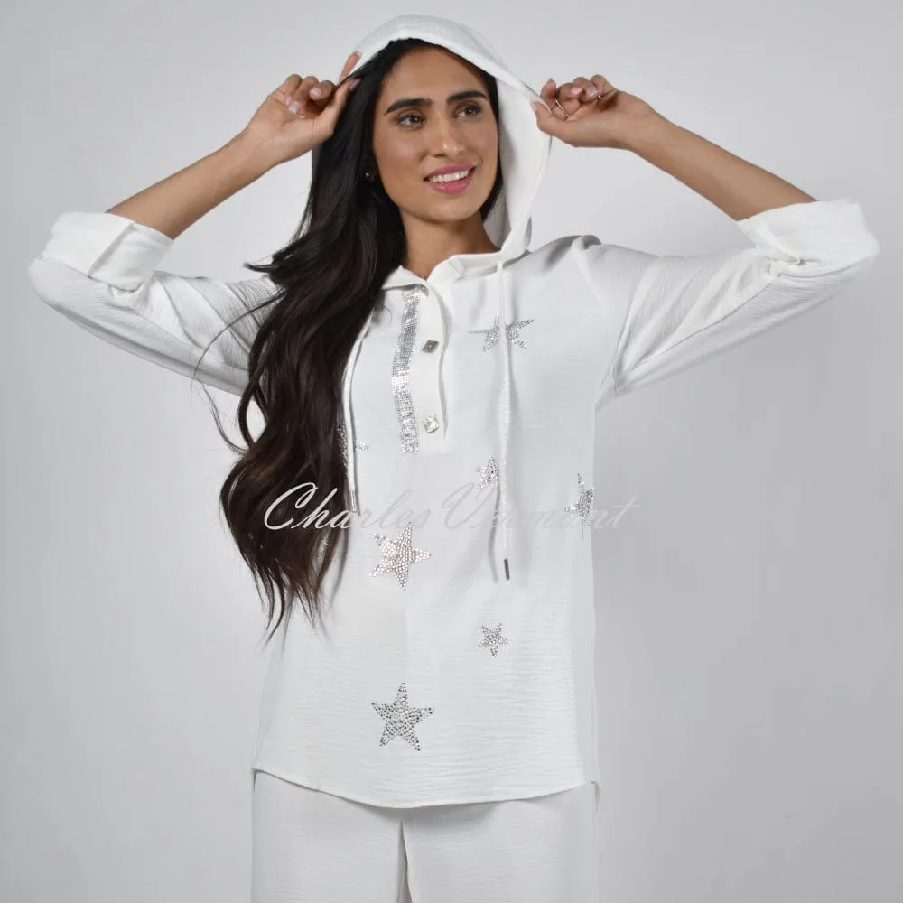 Frank Lyman Hooded Diamante Embellished Blouse – Style 226237