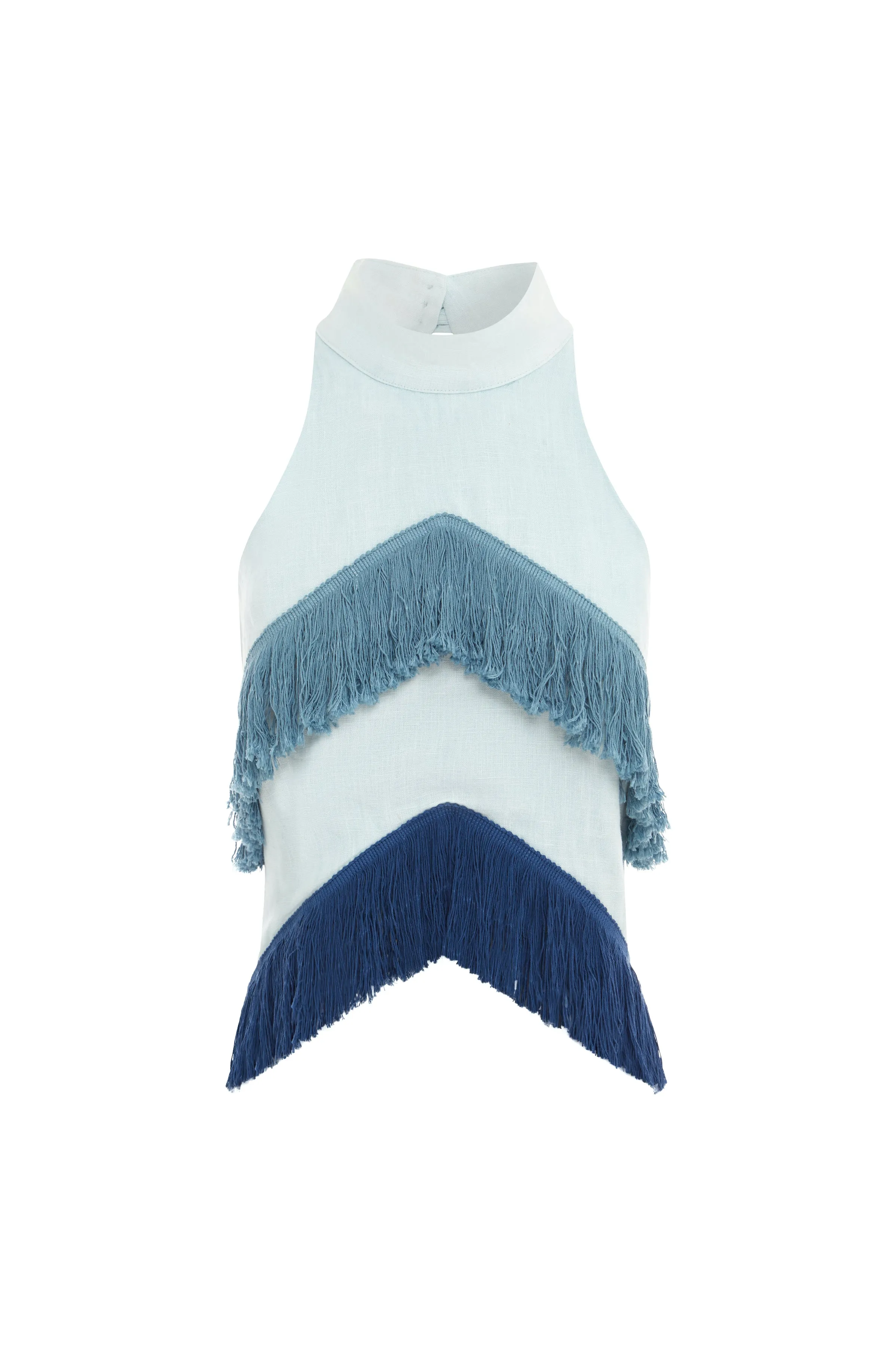 Fringe Halter Top - Ocean Ombre