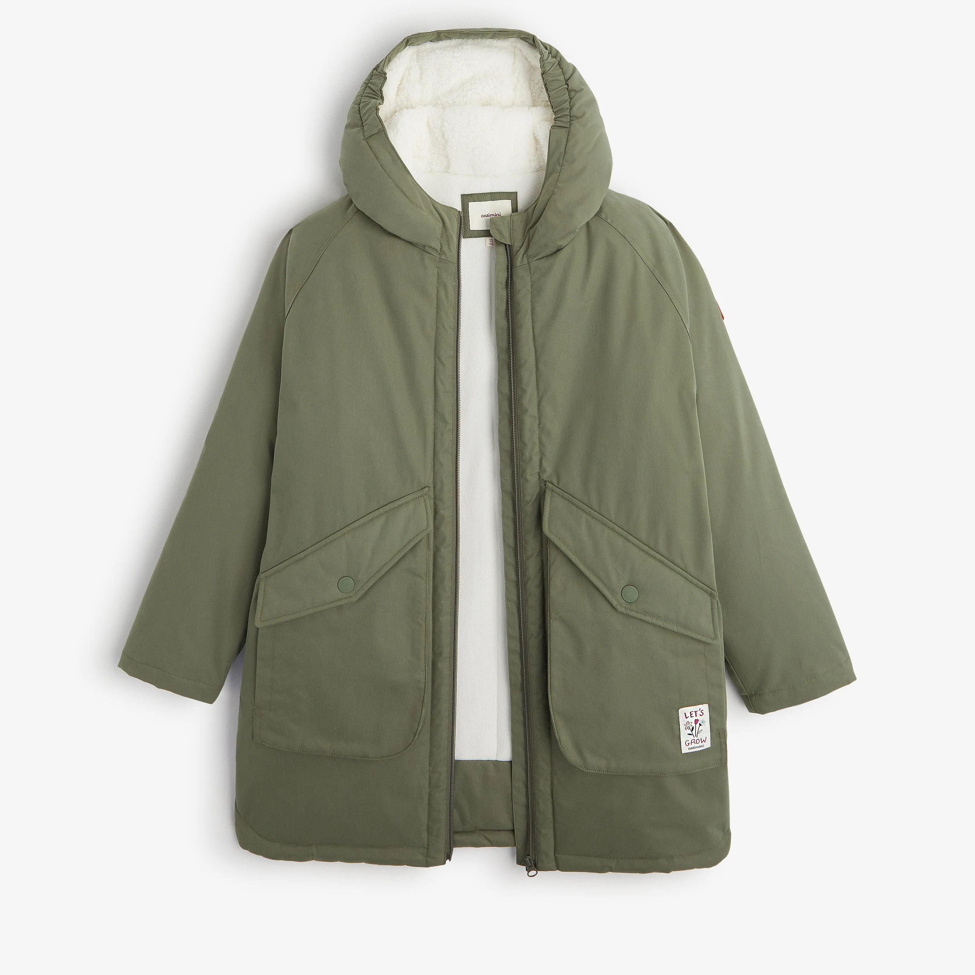 Girls' green parka